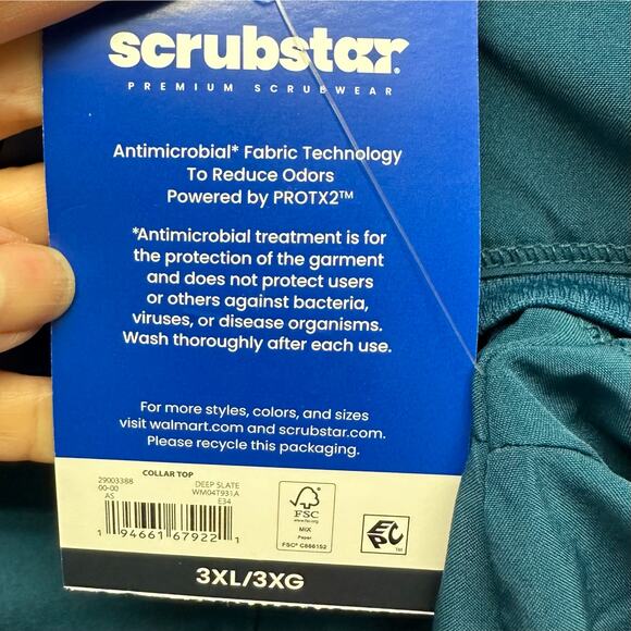 NWT! Scrubstar Women’s Sz 3XL Scrub Set V-Neck Collared Top Jogger Style Pant - Picture 14 of 17